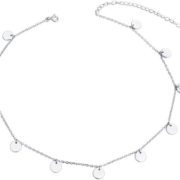 Sterling Silver Chain Necklace Choker For Women - Picture 1 of 6